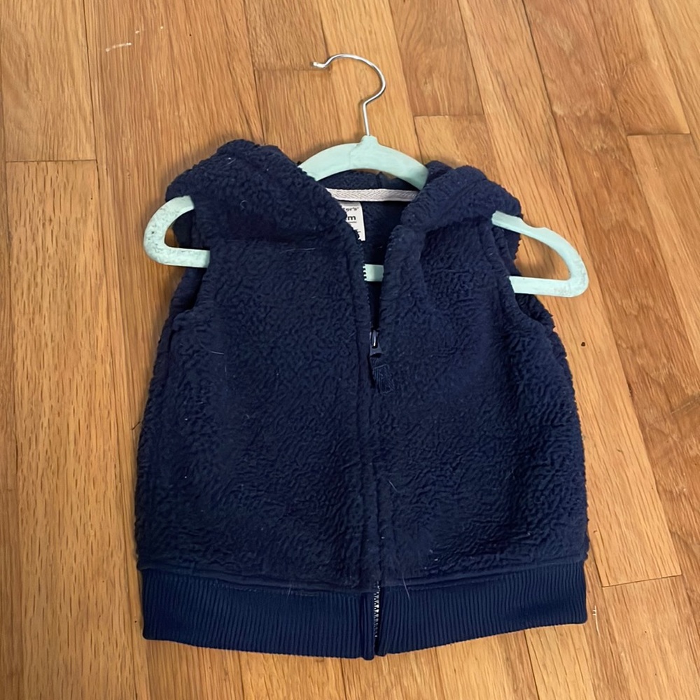 Blue fuzzy vest
